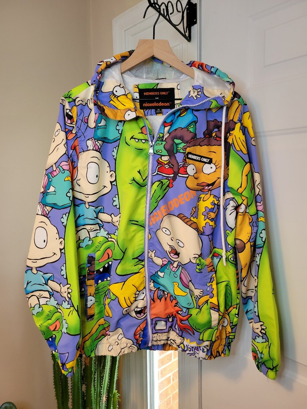 Members Only x Nickelodeon Rugrats All-Over Print Windbreaker Jacket, Size M
